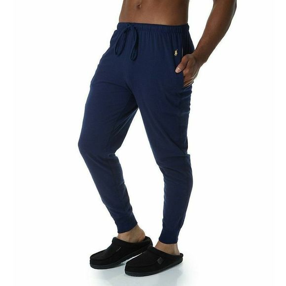 Polo Ralph Lauren Men Sz S L204 Relaxed Fit Navy Blue Cotton Lounge Jogger Pants - Picture 9 of 9